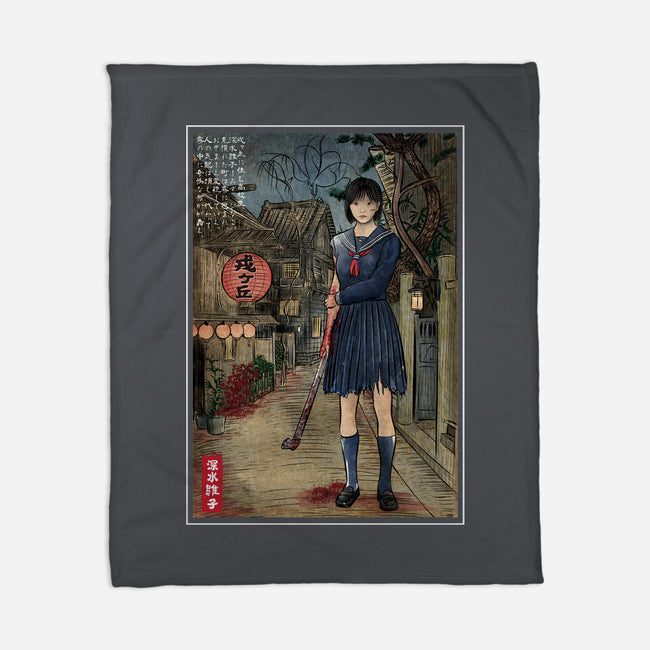 Hinako In Japan Woodblock-None-Fleece-Blanket-DrMonekers