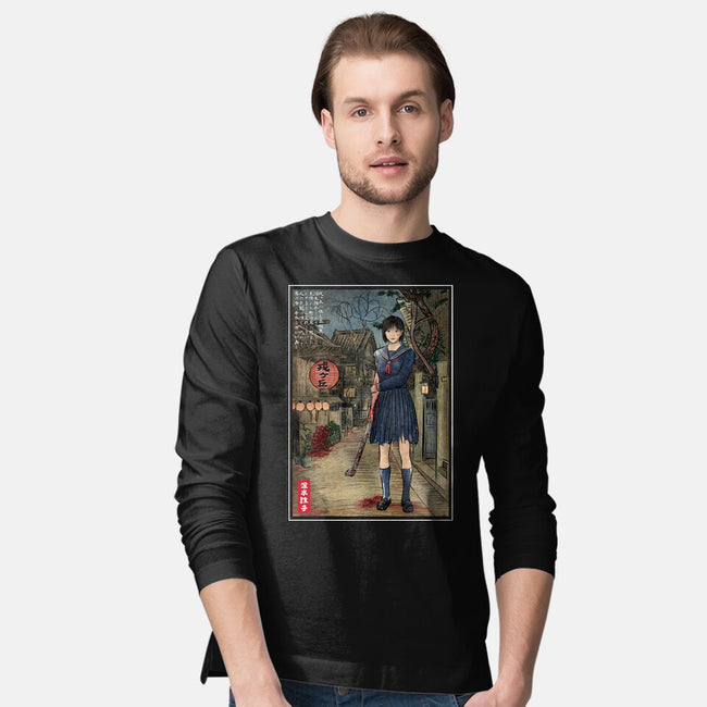 Hinako In Japan Woodblock-Mens-Long Sleeved-Tee-DrMonekers