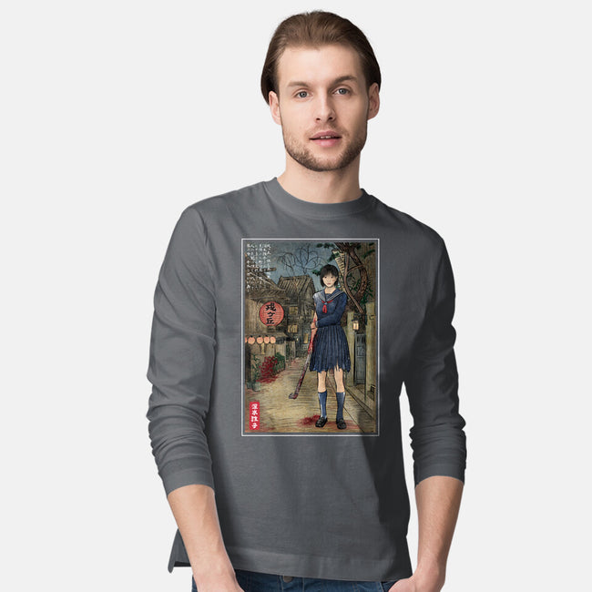 Hinako In Japan Woodblock-Mens-Long Sleeved-Tee-DrMonekers