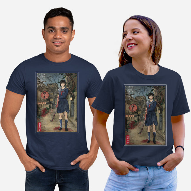 Hinako In Japan Woodblock-Unisex-Basic-Tee-DrMonekers