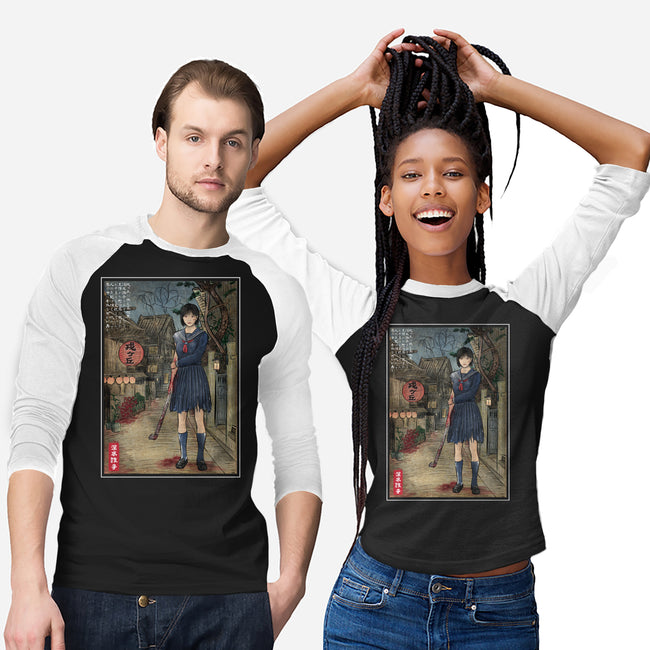 Hinako In Japan Woodblock-Unisex-Baseball-Tee-DrMonekers