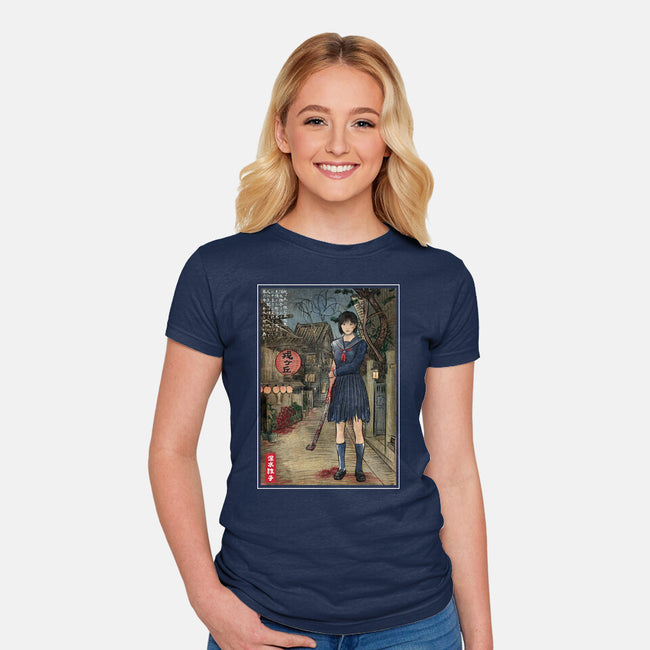 Hinako In Japan Woodblock-Womens-Fitted-Tee-DrMonekers