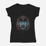 Underworld Tiger-Womens-V-Neck-Tee-glitchygorilla