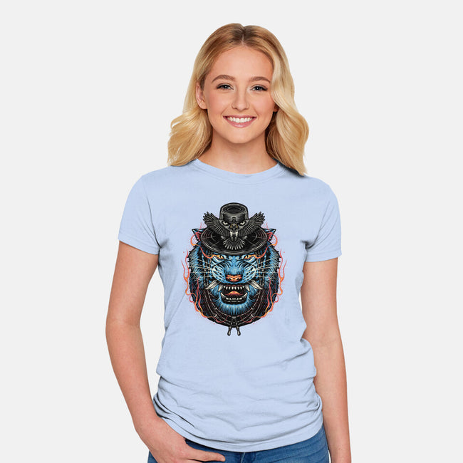 Underworld Tiger-Womens-Fitted-Tee-glitchygorilla