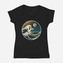 The Spooky Wave-Womens-V-Neck-Tee-NMdesign
