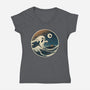 The Spooky Wave-Womens-V-Neck-Tee-NMdesign