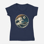 The Spooky Wave-Womens-V-Neck-Tee-NMdesign