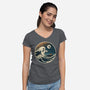 The Spooky Wave-Womens-V-Neck-Tee-NMdesign