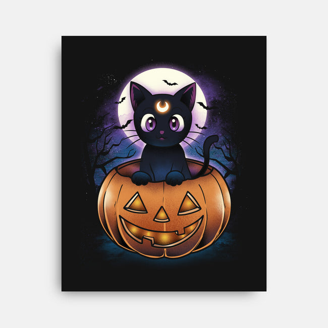 Luna Pumpkin-None-Stretched-Canvas-dandingeroz