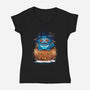 Derpy Pumpkin-Womens-V-Neck-Tee-dandingeroz