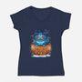 Derpy Pumpkin-Womens-V-Neck-Tee-dandingeroz
