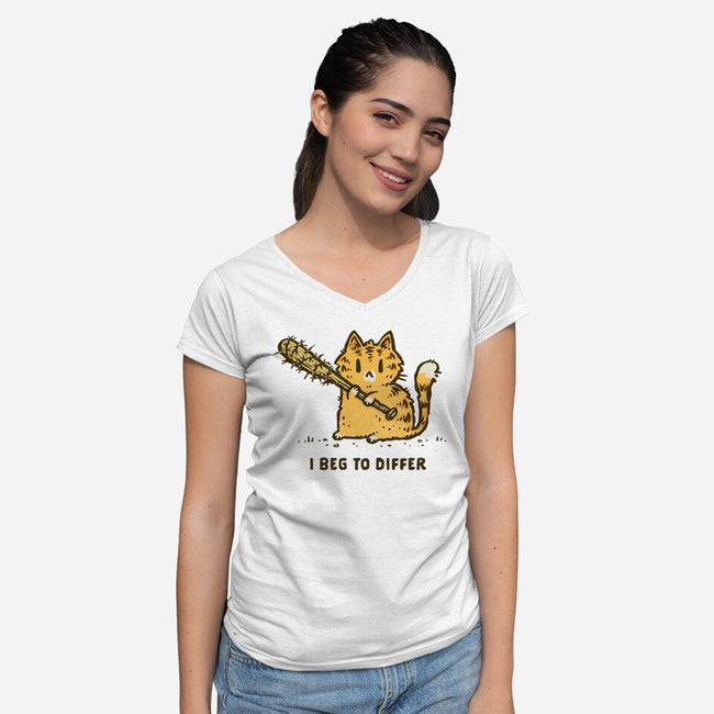 I Beg To Differ-Womens-V-Neck-Tee-kg07