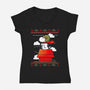 Red Christmas Ugly Sweater-Womens-V-Neck-Tee-Vallina84