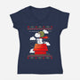Red Christmas Ugly Sweater-Womens-V-Neck-Tee-Vallina84