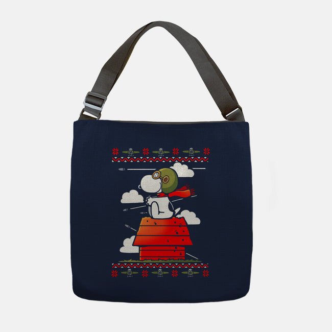 Red Christmas Ugly Sweater-None-Adjustable Tote-Bag-Vallina84