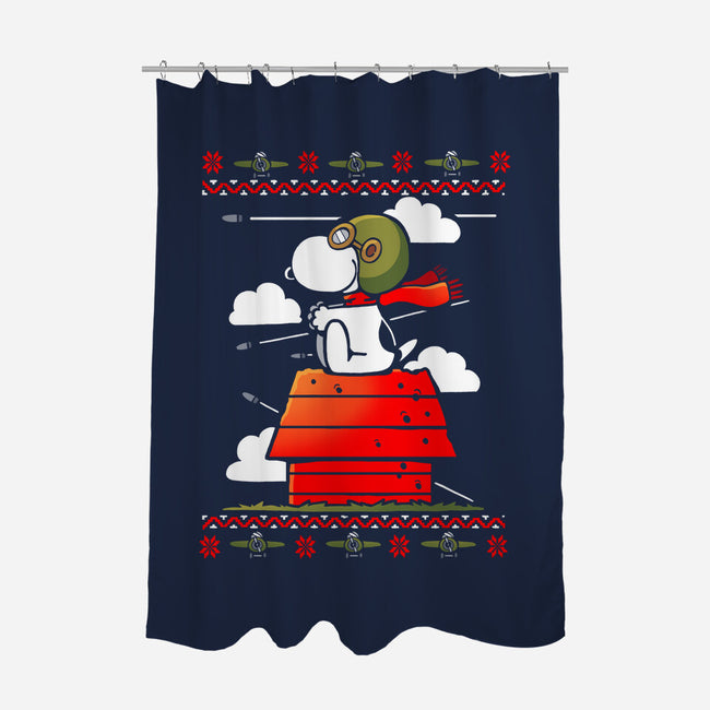 Red Christmas Ugly Sweater-None-Polyester-Shower Curtain-Vallina84