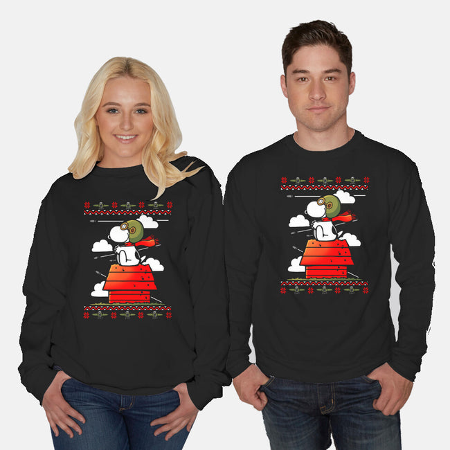 Red Christmas Ugly Sweater-Unisex-Crew Neck-Sweatshirt-Vallina84
