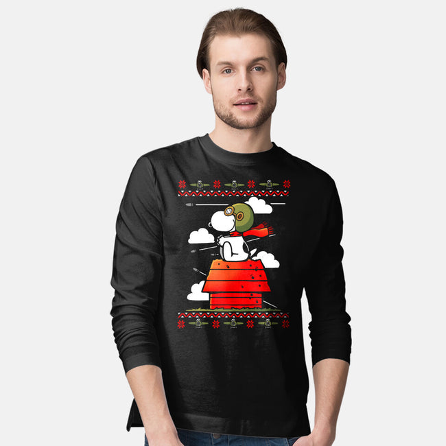 Red Christmas Ugly Sweater-Mens-Long Sleeved-Tee-Vallina84