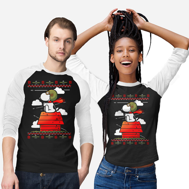 Red Christmas Ugly Sweater-Unisex-Baseball-Tee-Vallina84