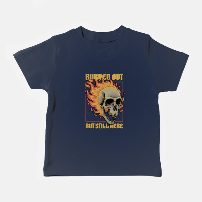 Skull Burned Out-Baby-Basic-Tee-Studio Mootant