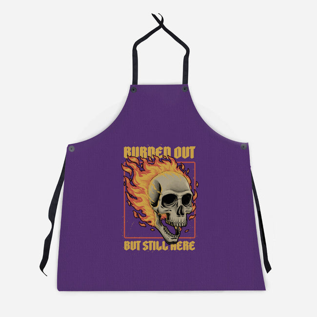 Skull Burned Out-Unisex-Kitchen-Apron-Studio Mootant