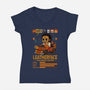 Chainsaw Racer-Womens-V-Neck-Tee-JamesQJO