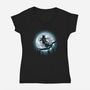 Moonlight Magpie-Womens-V-Neck-Tee-fanfreak1