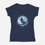 Moonlight Magpie-Womens-V-Neck-Tee-fanfreak1