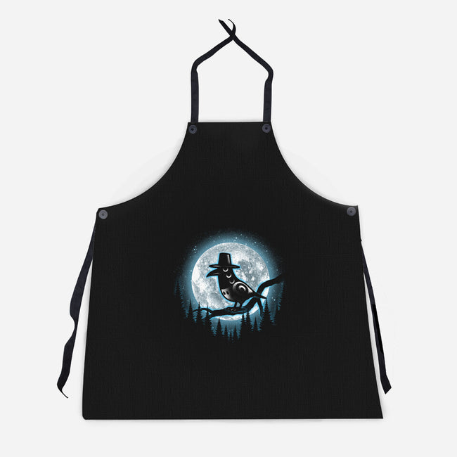Moonlight Magpie-Unisex-Kitchen-Apron-fanfreak1