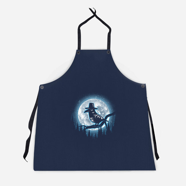 Moonlight Magpie-Unisex-Kitchen-Apron-fanfreak1