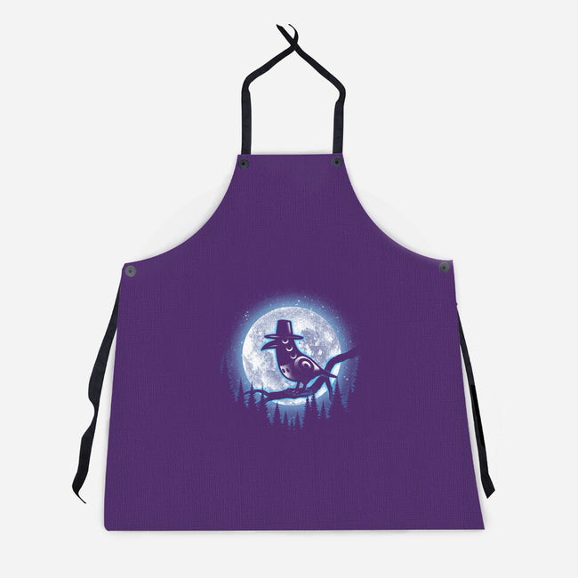 Moonlight Magpie-Unisex-Kitchen-Apron-fanfreak1