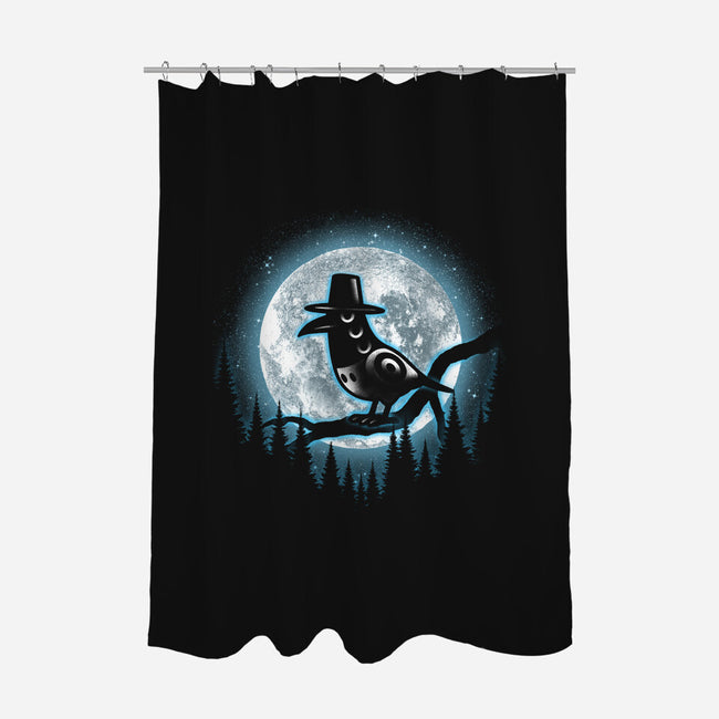 Moonlight Magpie-None-Polyester-Shower Curtain-fanfreak1