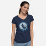 Moonlight Magpie-Womens-V-Neck-Tee-fanfreak1