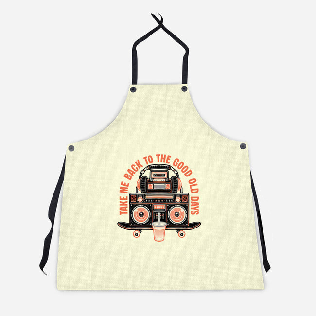 Back To The Good Days-Unisex-Kitchen-Apron-glitchygorilla