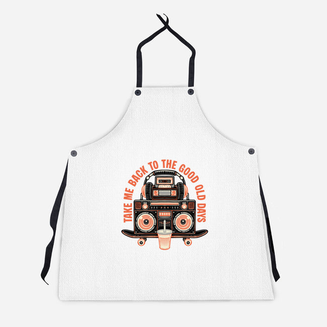 Back To The Good Days-Unisex-Kitchen-Apron-glitchygorilla