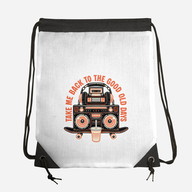 Back To The Good Days-None-Drawstring-Bag-glitchygorilla