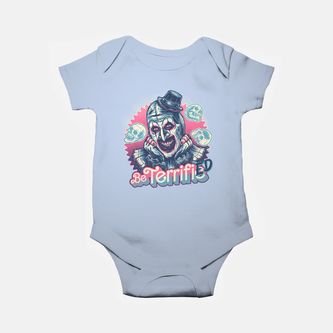 Be Terrified-Baby-Basic-Onesie-glitchygorilla