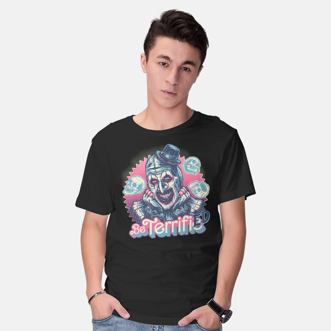 Be Terrified-Mens-Basic-Tee-glitchygorilla