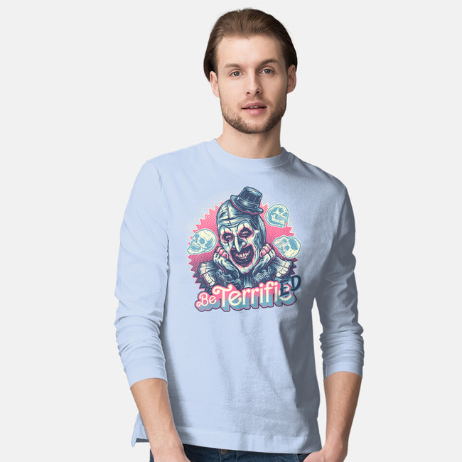 Be Terrified-Mens-Long Sleeved-Tee-glitchygorilla