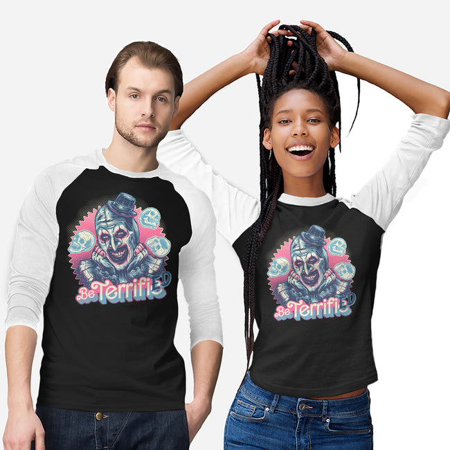 Be Terrified-Unisex-Baseball-Tee-glitchygorilla