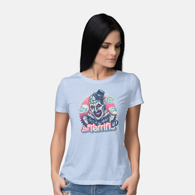 Be Terrified-Womens-Basic-Tee-glitchygorilla