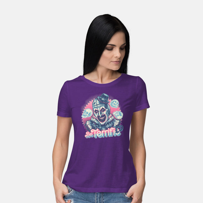 Be Terrified-Womens-Basic-Tee-glitchygorilla