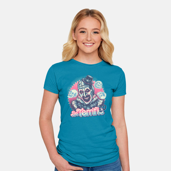 Be Terrified-Womens-Fitted-Tee-glitchygorilla
