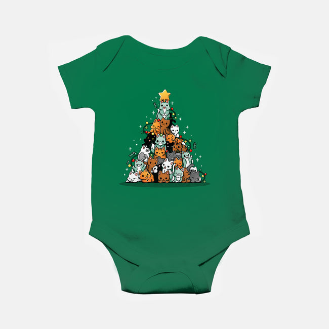 Christmas Tree Kittens-Baby-Basic-Onesie-Vallina84