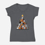 Christmas Tree Kittens-Womens-V-Neck-Tee-Vallina84