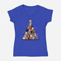 Christmas Tree Kittens-Womens-V-Neck-Tee-Vallina84