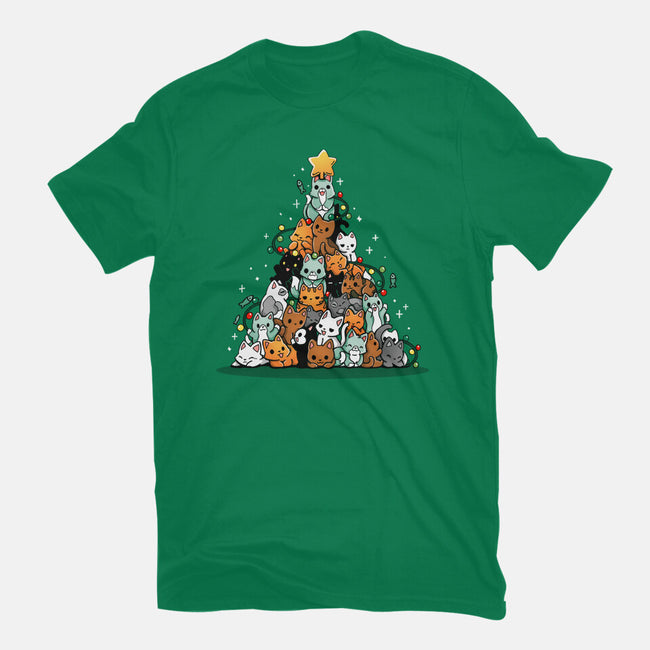 Christmas Tree Kittens-Womens-Fitted-Tee-Vallina84