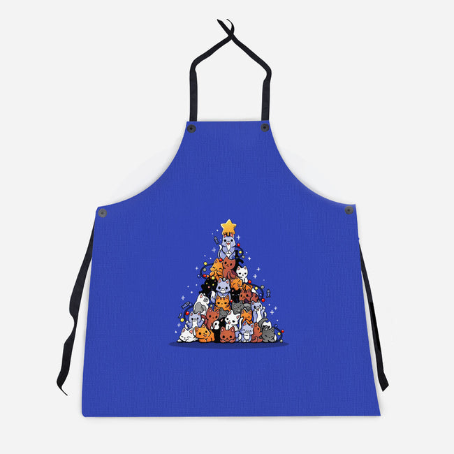 Christmas Tree Kittens-Unisex-Kitchen-Apron-Vallina84