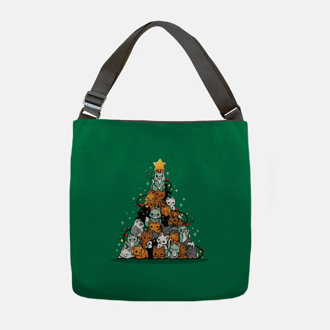 Christmas Tree Kittens-None-Adjustable Tote-Bag-Vallina84