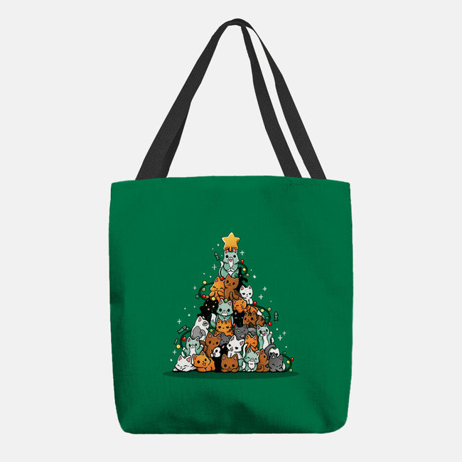 Christmas Tree Kittens-None-Basic Tote-Bag-Vallina84